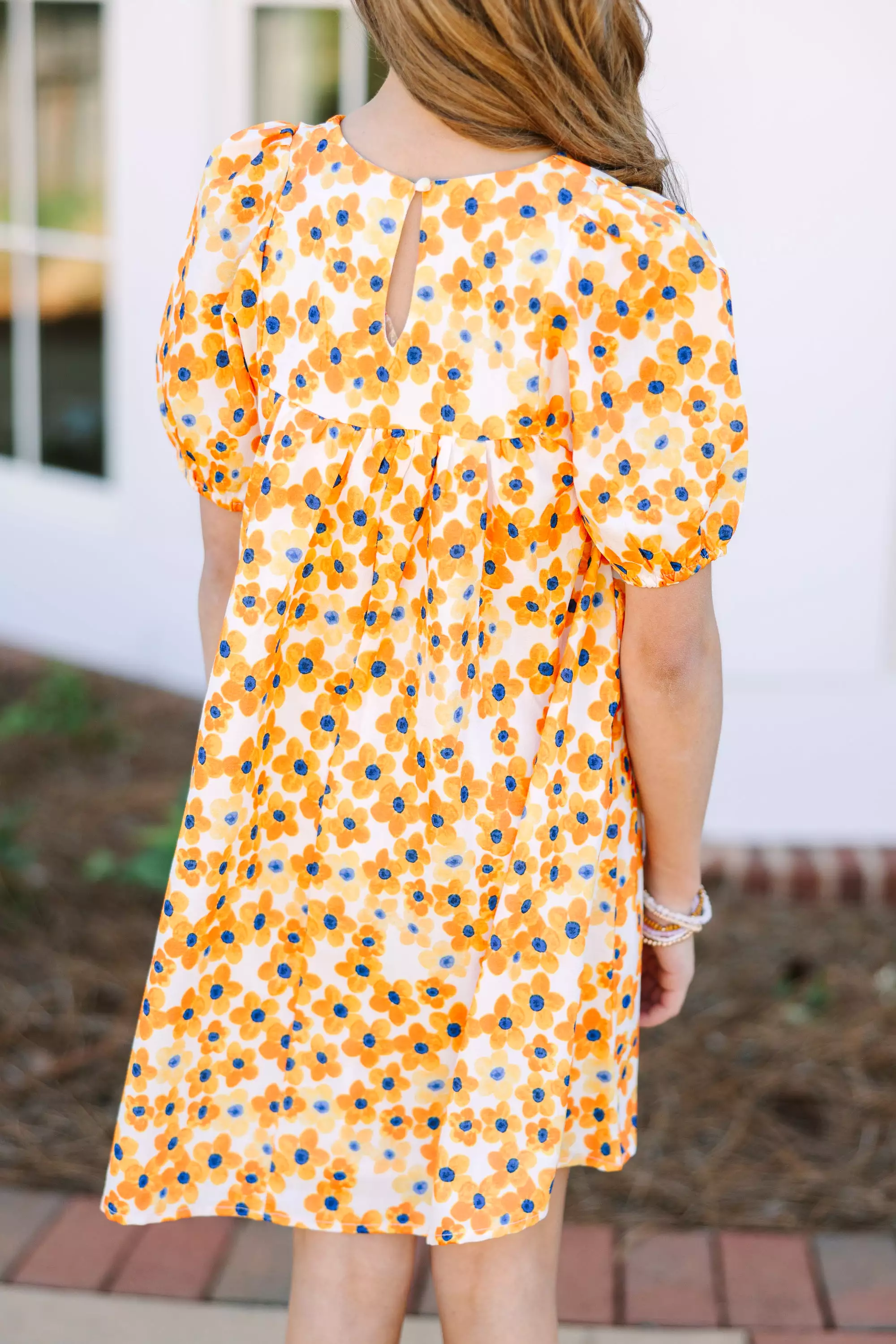 Girls: Full Of Sunshine Yellow Floral Dress