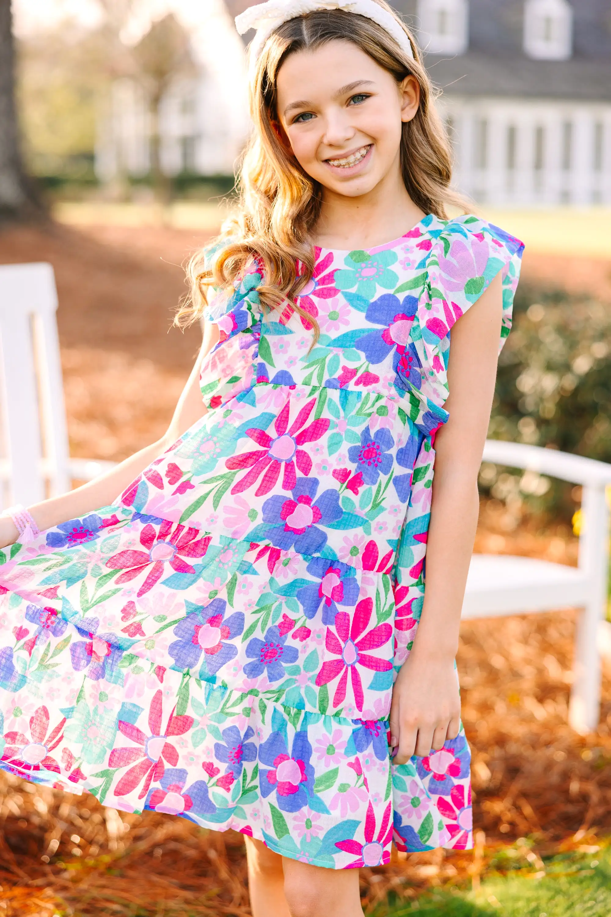 Girls: Ready For The Day Pink Floral Dress