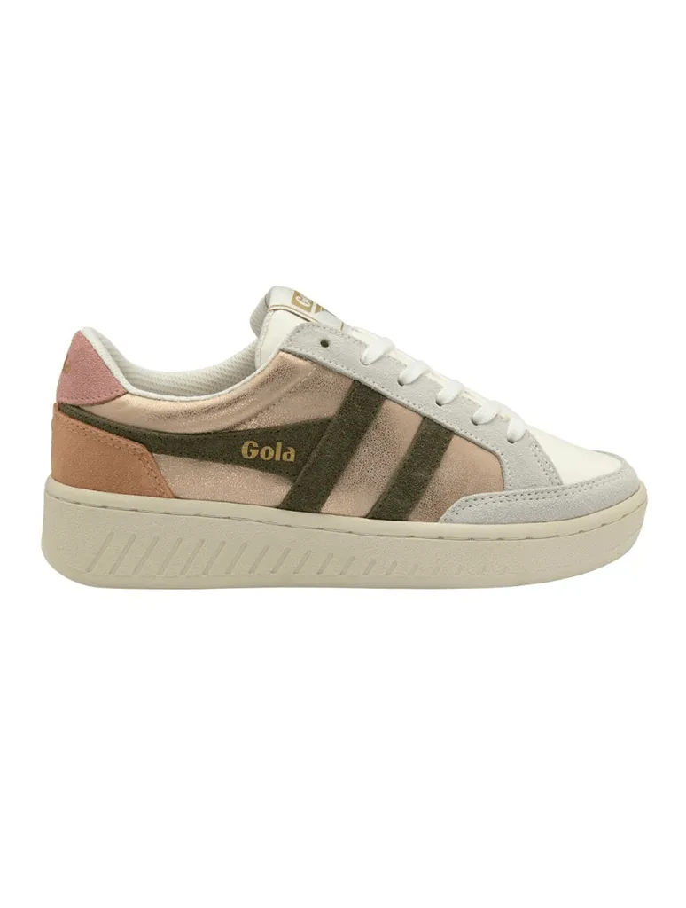 Gola Super Slam Blaze Sneaker in Rose Gold/Khaki/Coral (Final Sale)