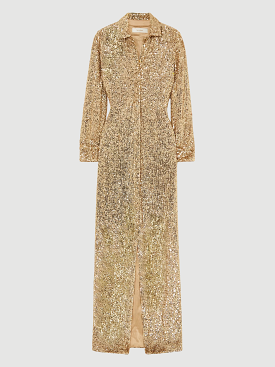 Gold Sequin Shirt Dress