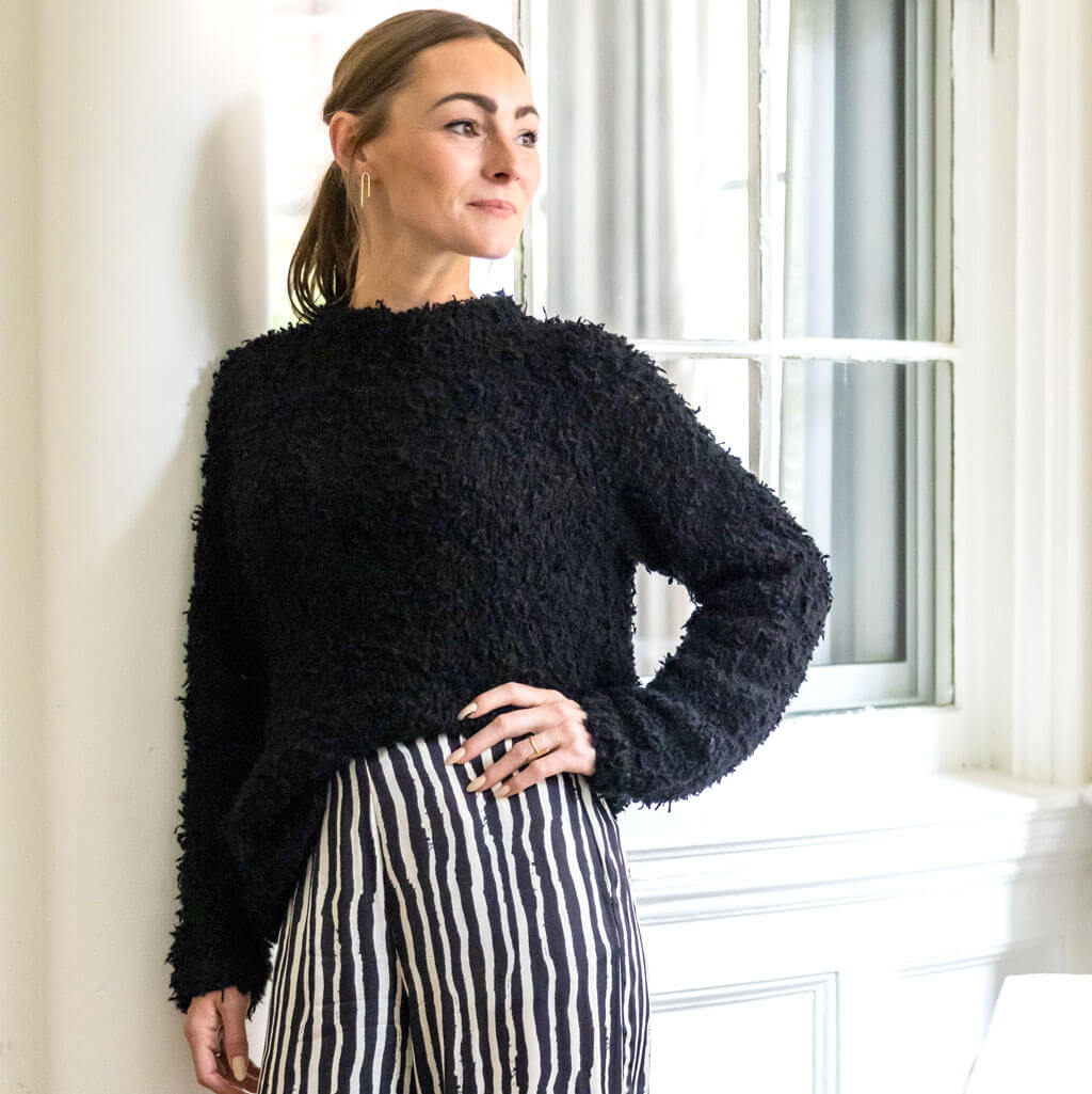 Handknit Zero Waste Cashmere Sweater - Black