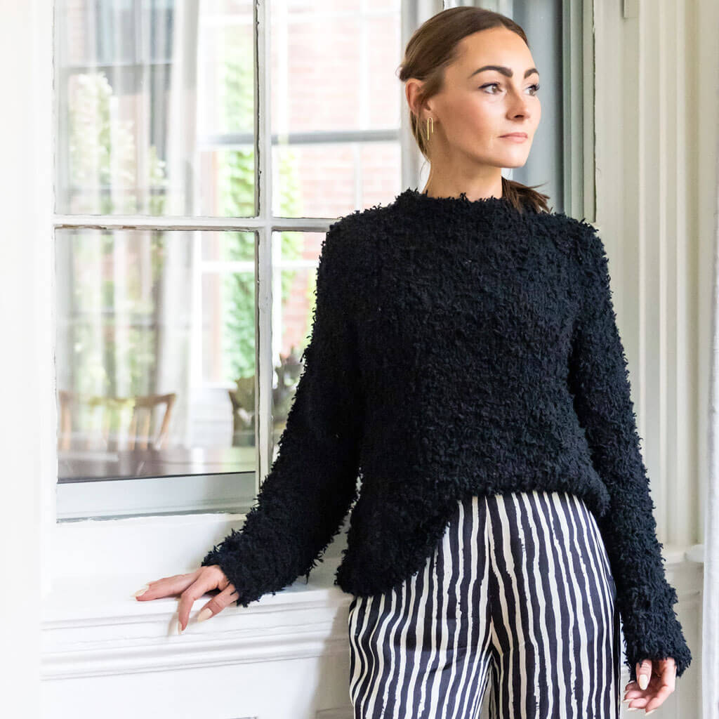 Handknit Zero Waste Cashmere Sweater - Black