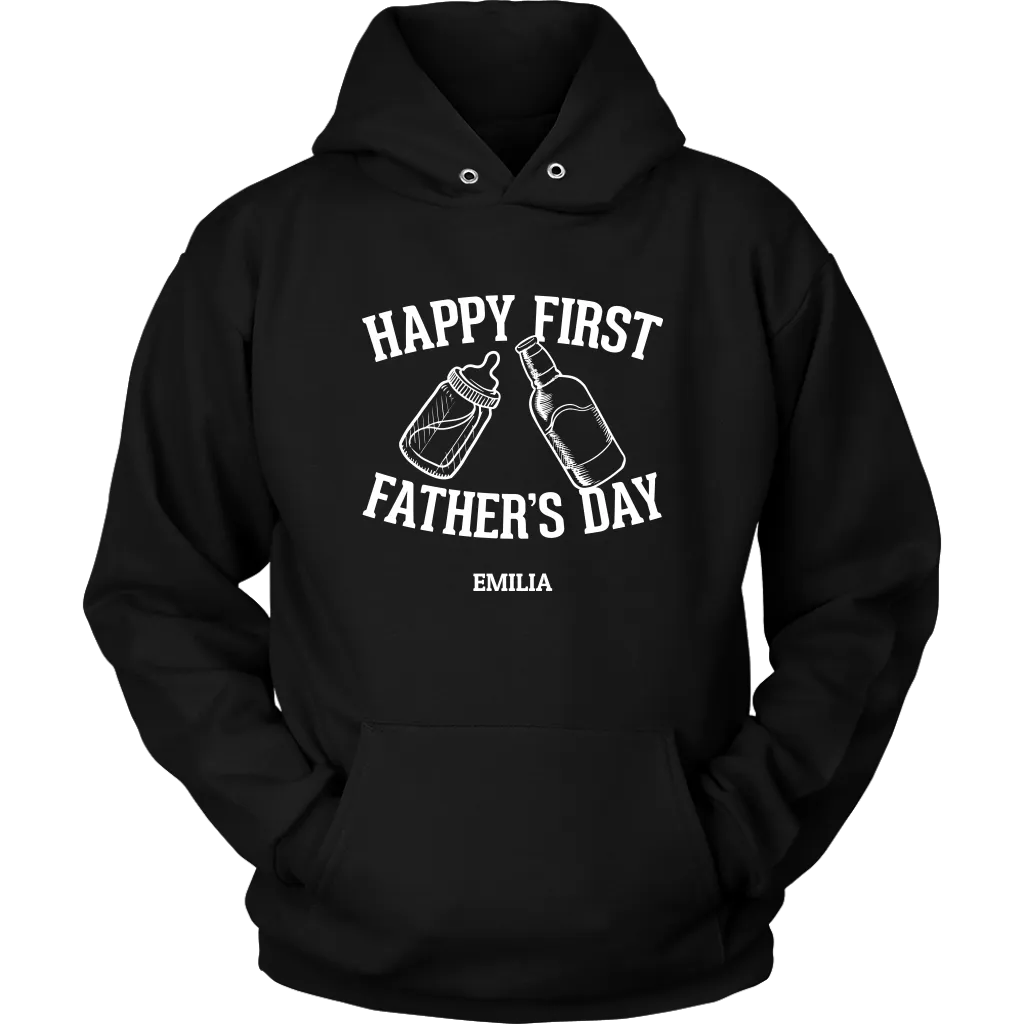 Happy First Fathers Day Personalized Hoodie Sweatshirt