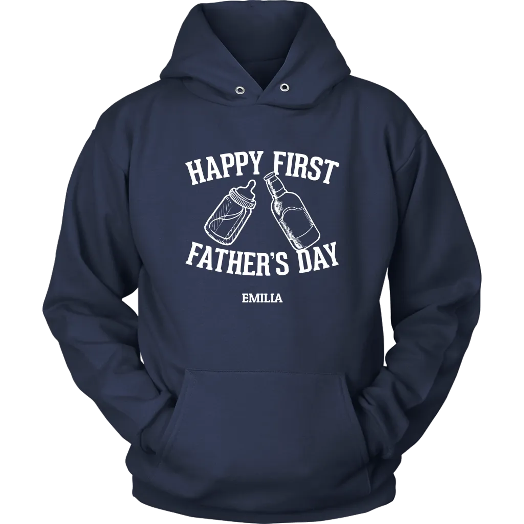 Happy First Fathers Day Personalized Hoodie Sweatshirt