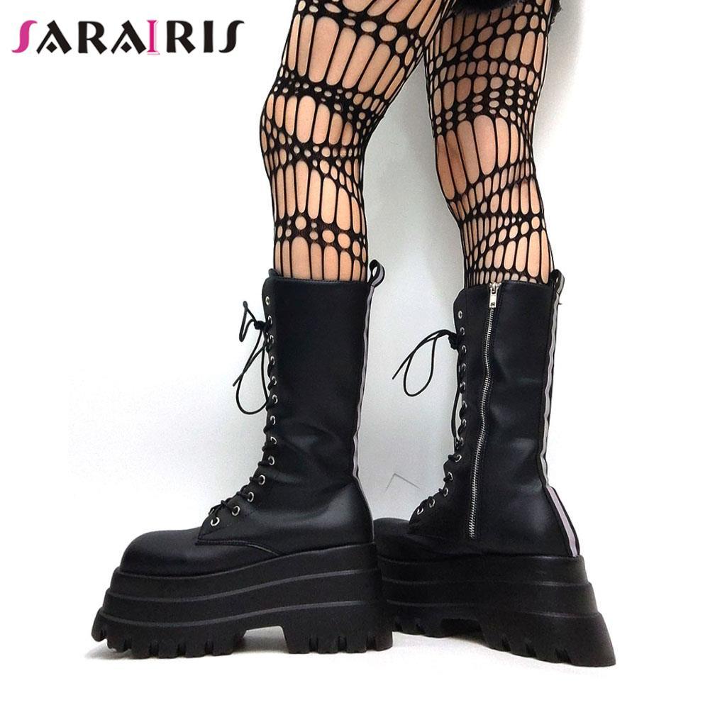 High Heels Platform Shoes Motorcycle Boots