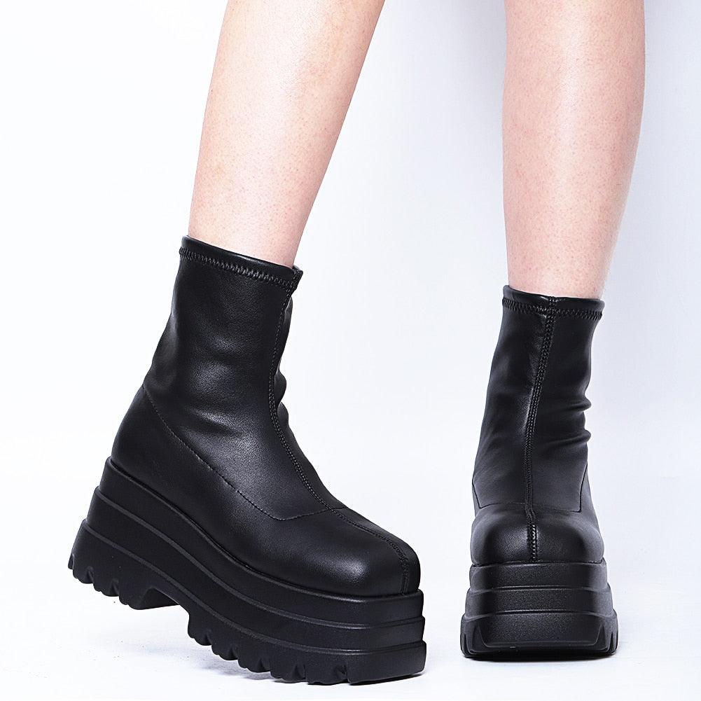 High Heels Platform Shoes Motorcycle Boots