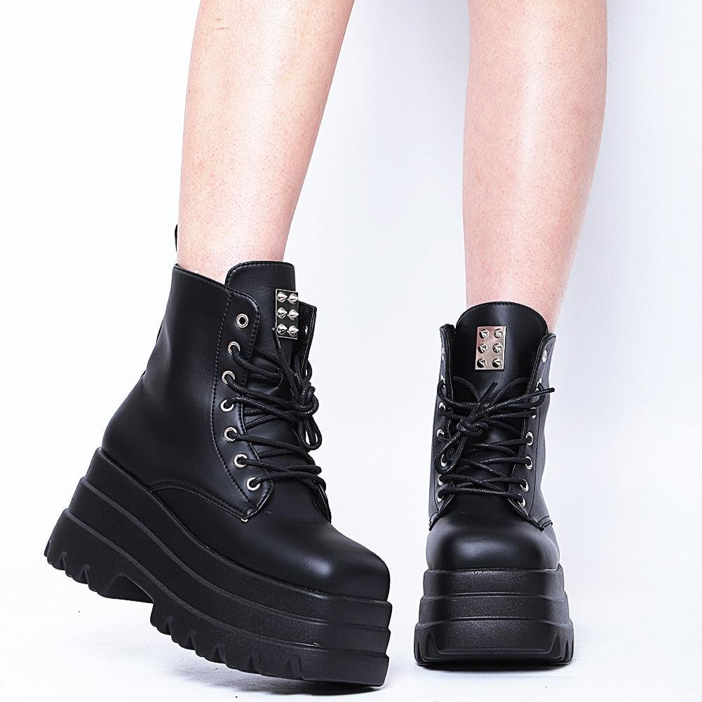 High Heels Platform Shoes Motorcycle Boots