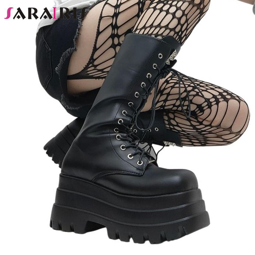 High Heels Platform Shoes Motorcycle Boots