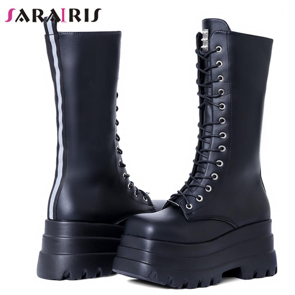 High Heels Platform Shoes Motorcycle Boots