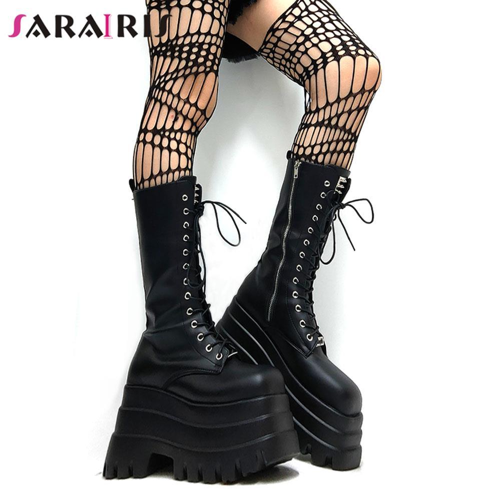 High Heels Platform Shoes Motorcycle Boots