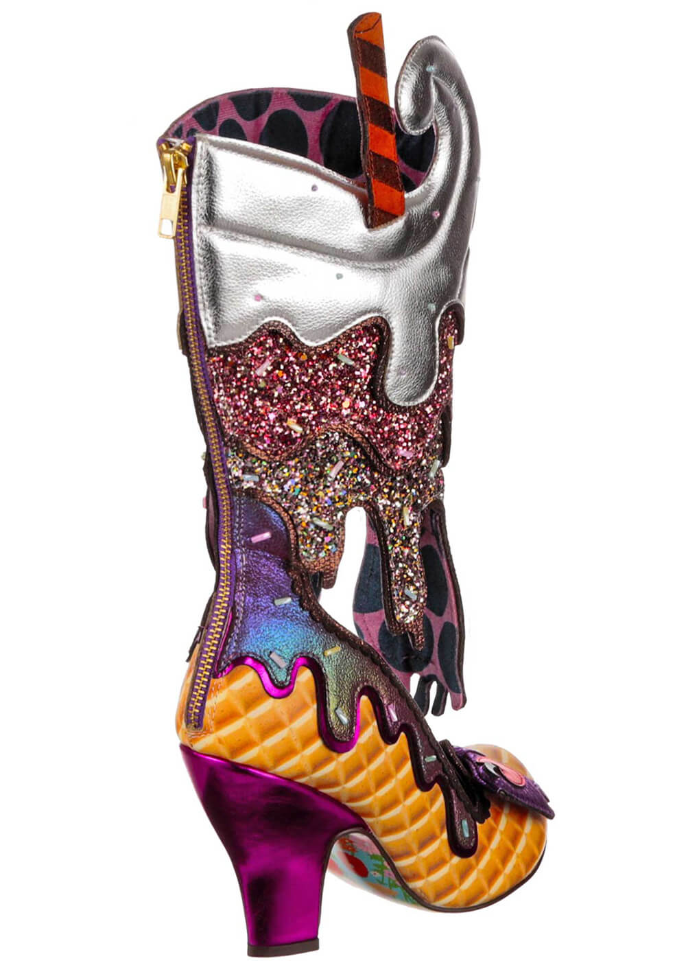 Irregular Choice Cherry On Top Ice Cream Boots Black