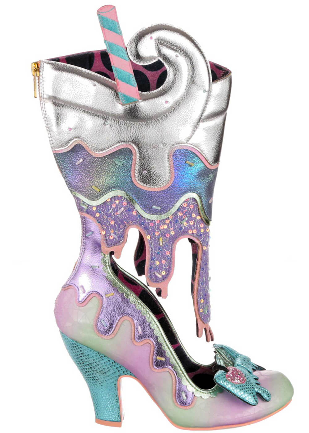 Irregular Choice Cherry On Top Ice Cream Boots Lilac