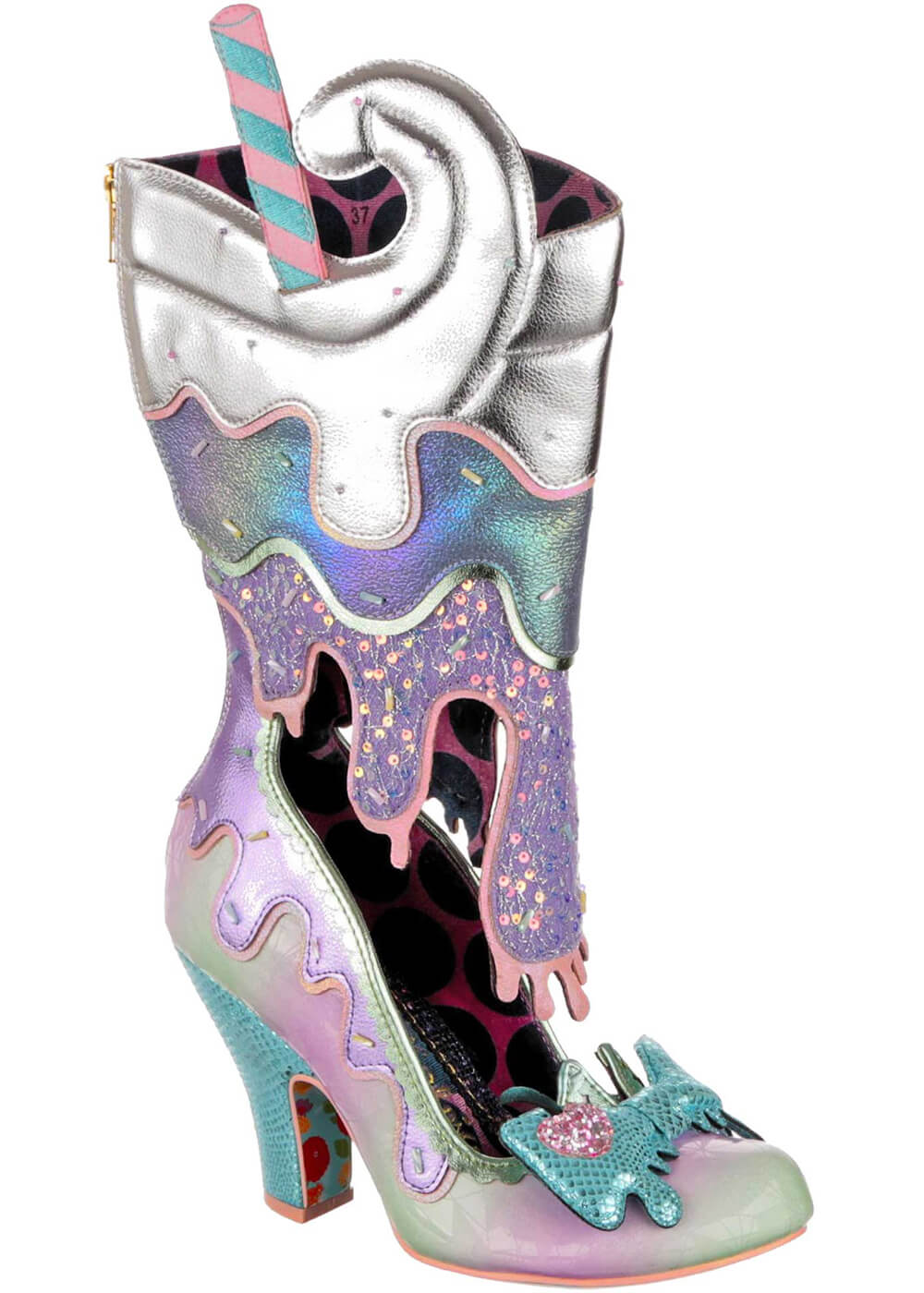 Irregular Choice Cherry On Top Ice Cream Boots Lilac