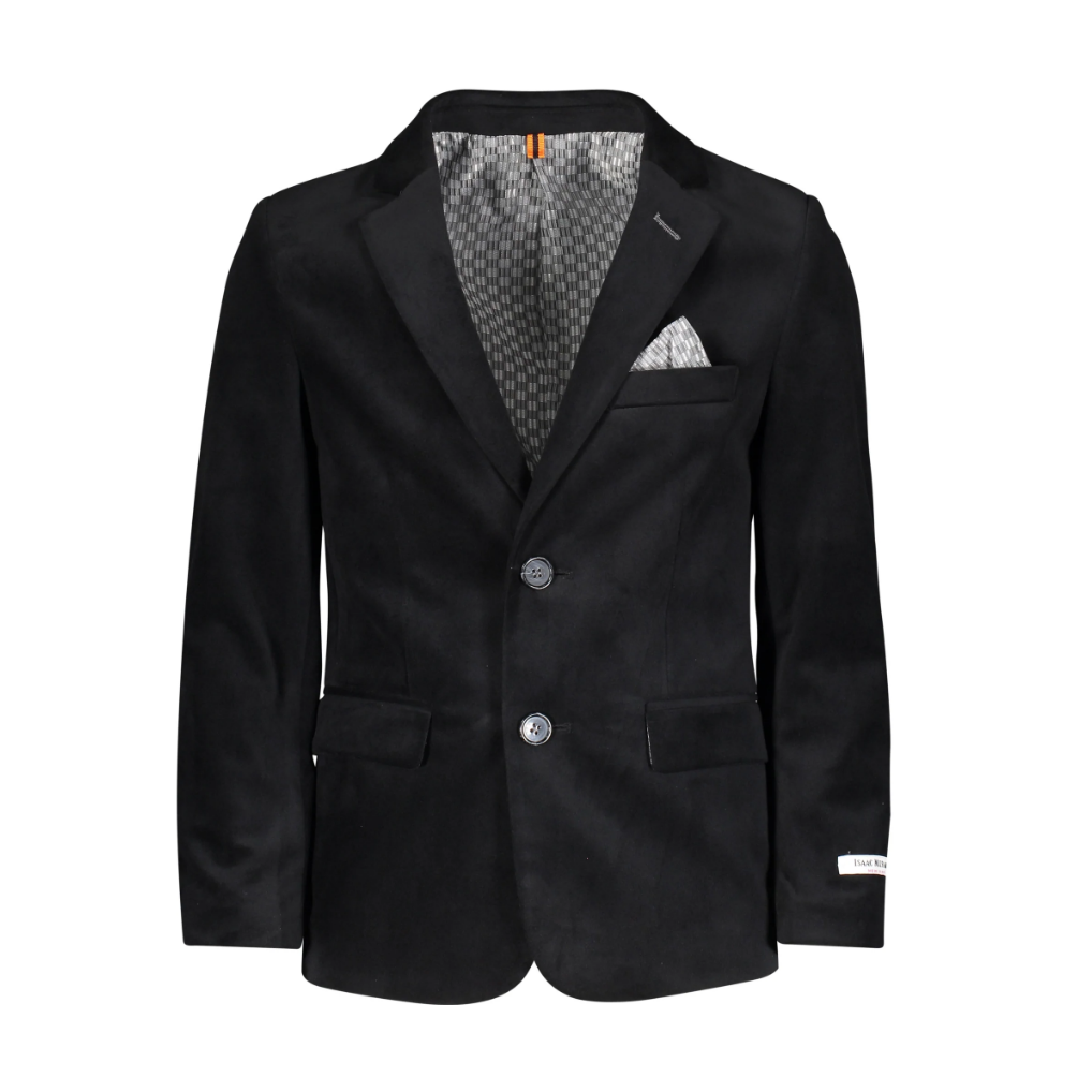 Isaac Mizrahi Boys Velvet Black Blazer BL8110