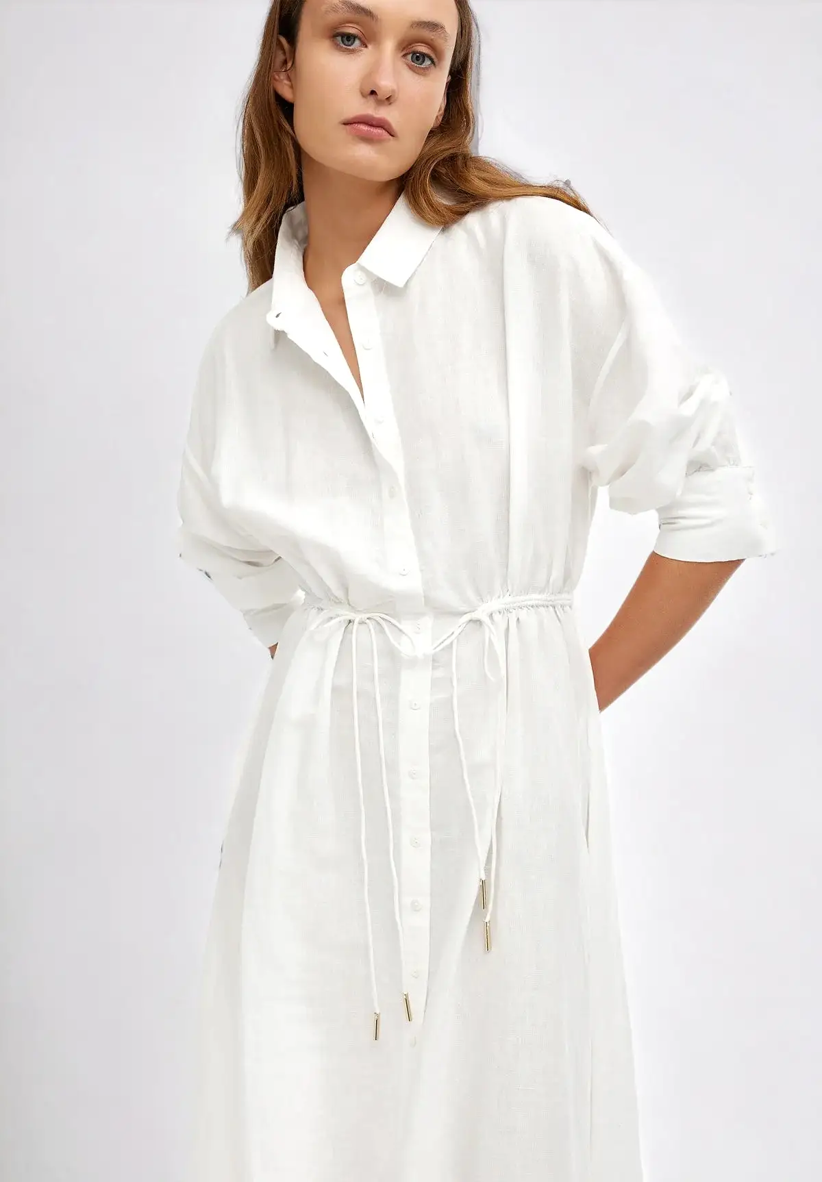 Isla Shirt Dress | Ivory