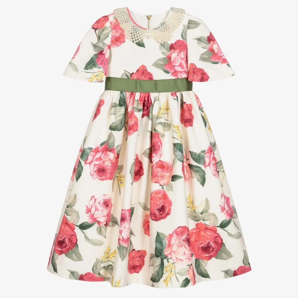 Ivory & Pink Floral Dress