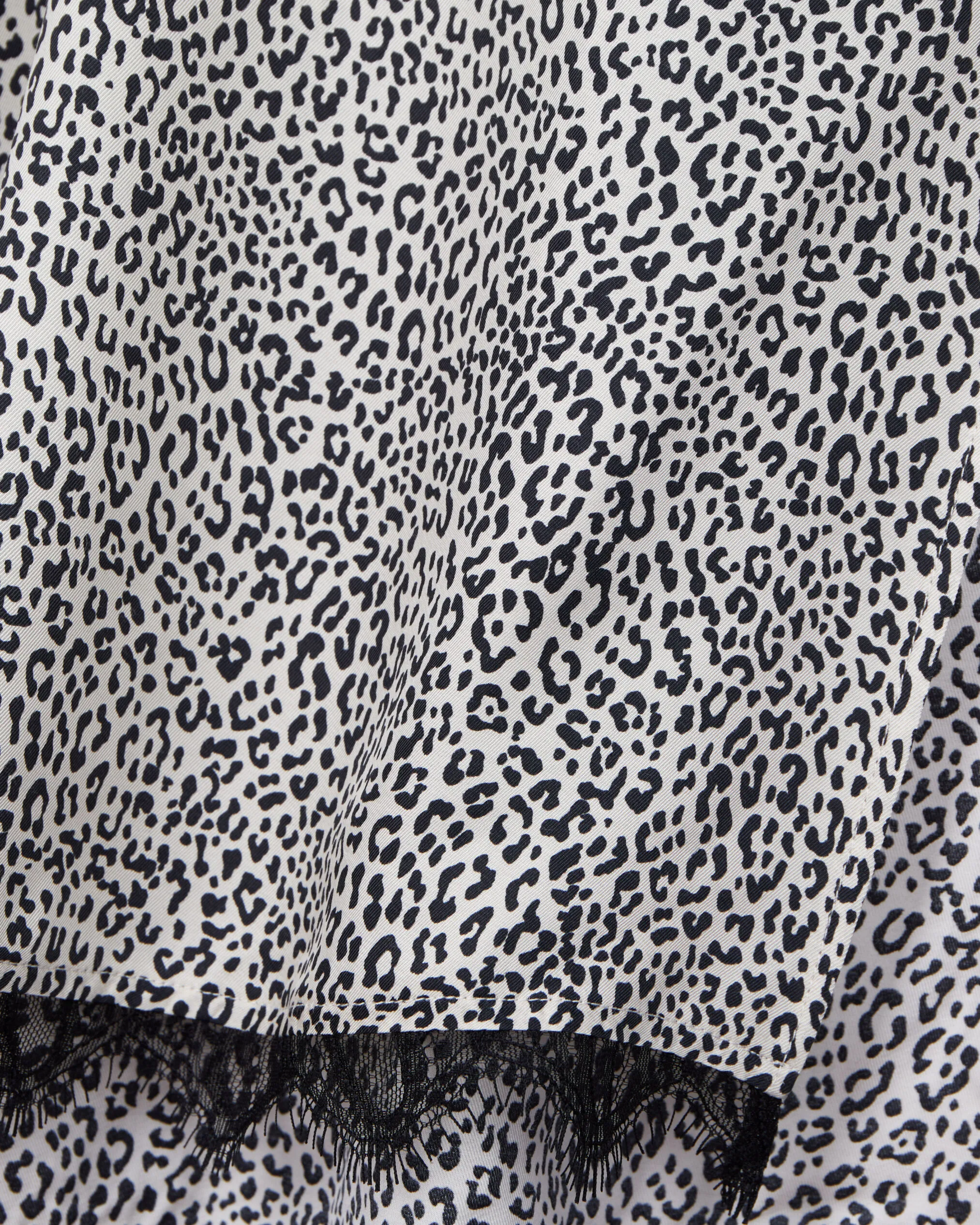 Ivory leopard print midi skirt