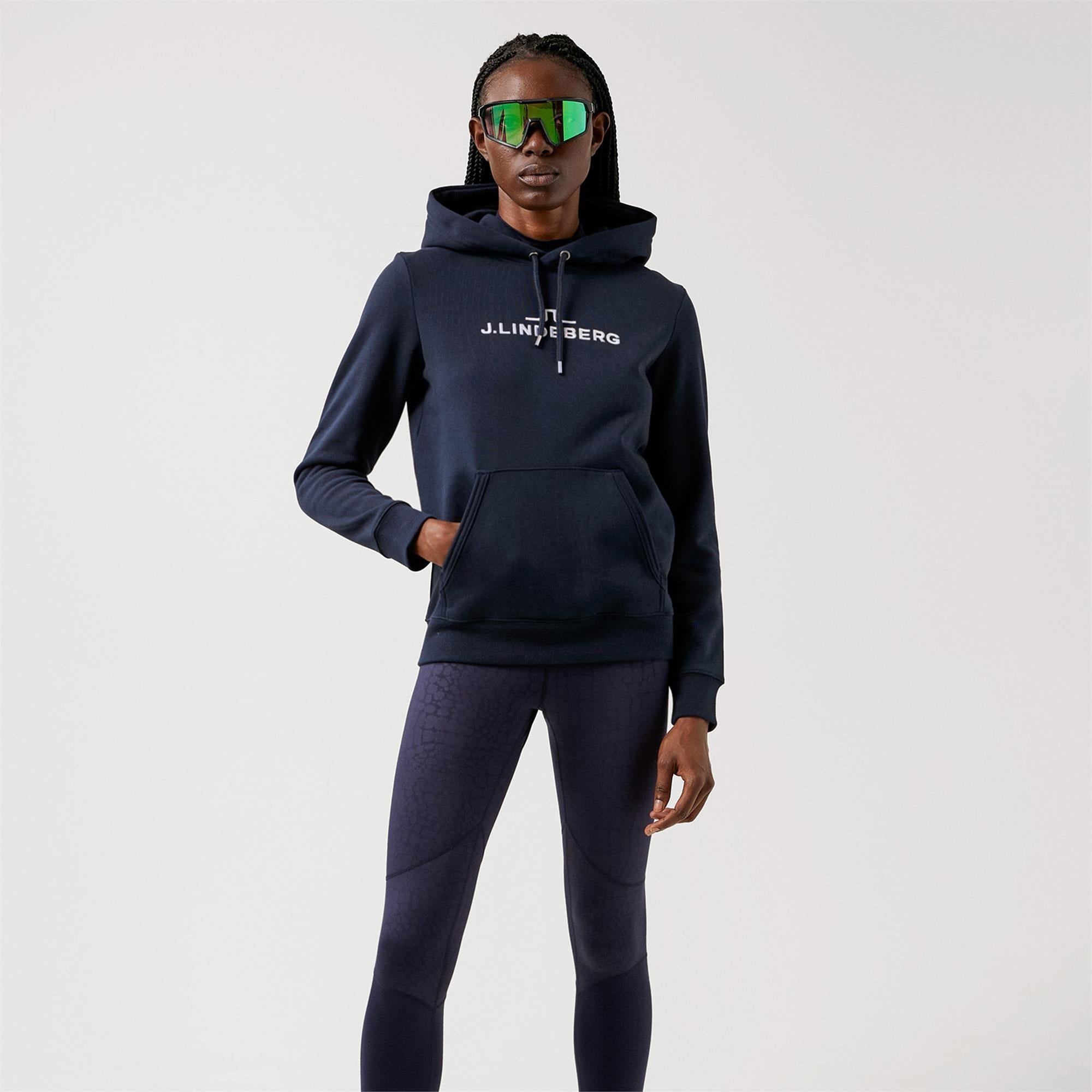 J Lindeberg Alpha Ladies Hooded Sweatshirt Navy