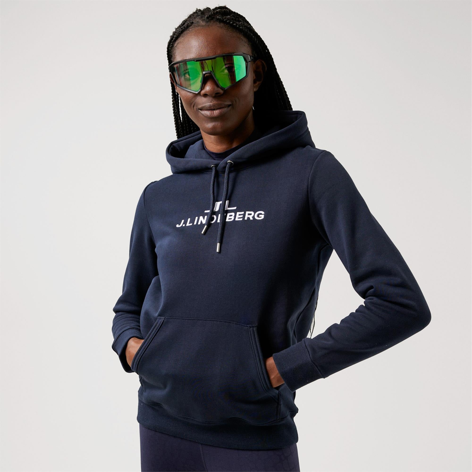 J Lindeberg Alpha Ladies Hooded Sweatshirt Navy