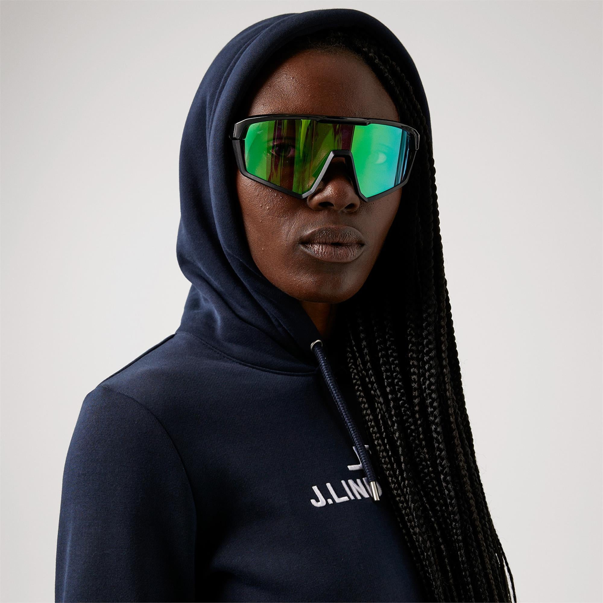 J Lindeberg Alpha Ladies Hooded Sweatshirt Navy