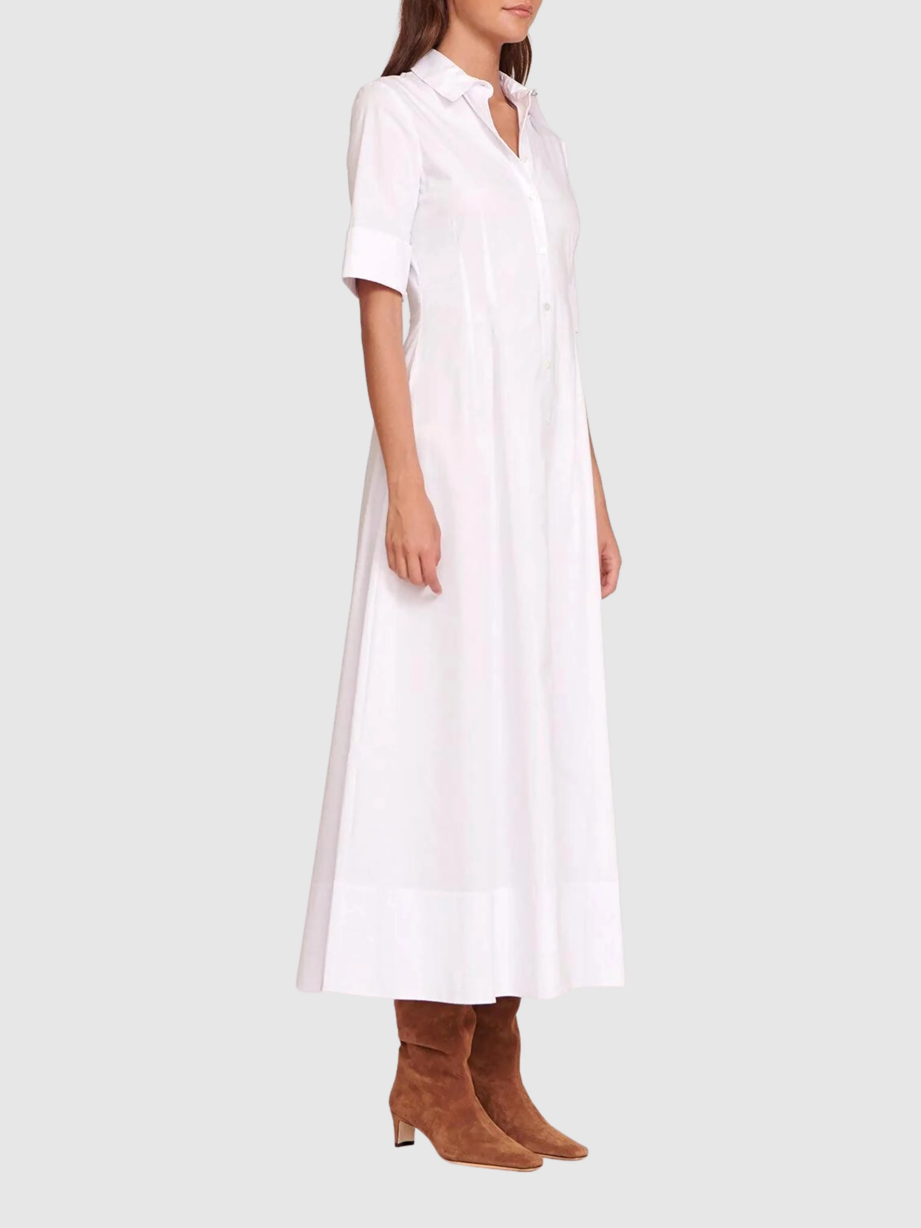 Joan White Maxi Shirt Dress