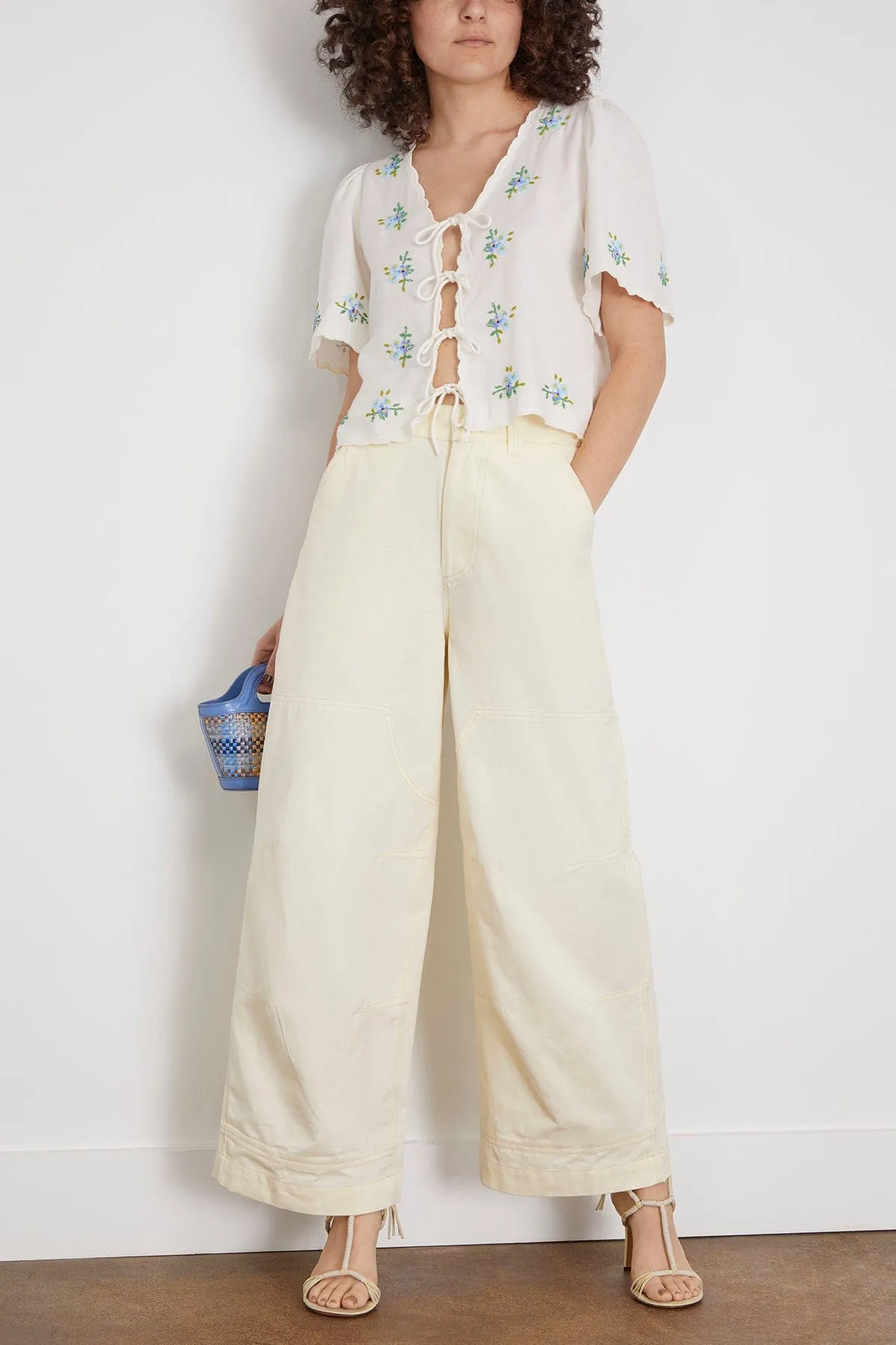 Karina Cotton Pant in Cream