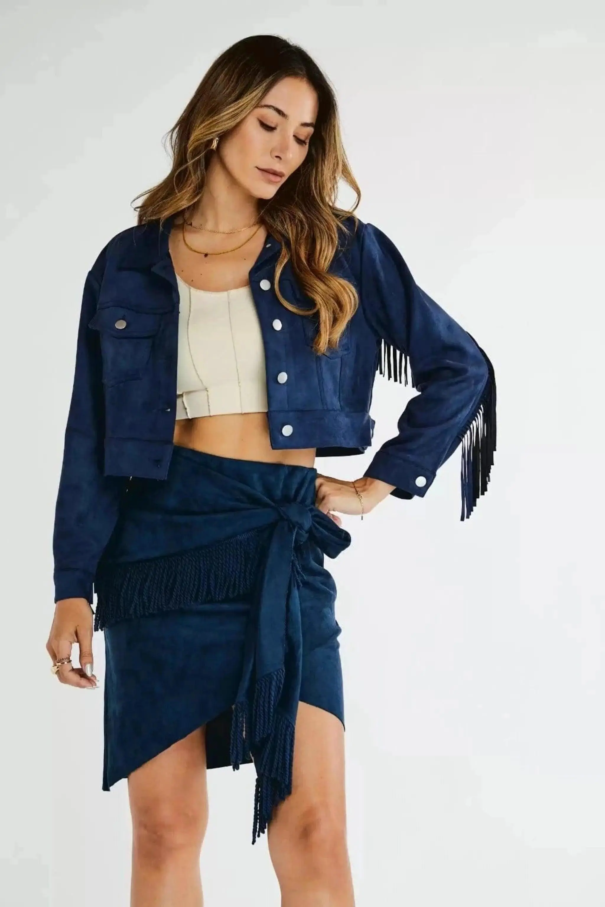 LOWER PART FRINGED MINI SKIRTS