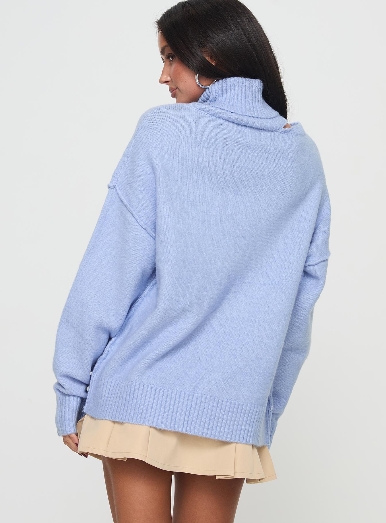 Luminescent Turtleneck Sweater Blue