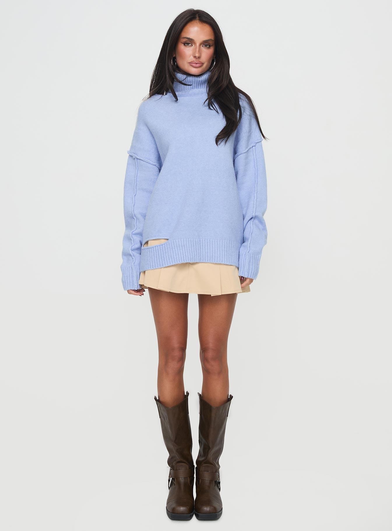 Luminescent Turtleneck Sweater Blue