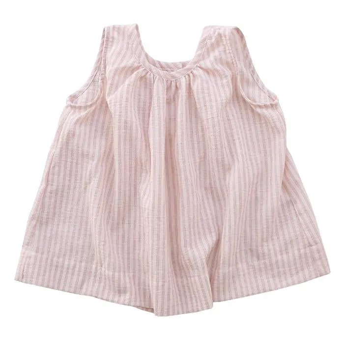 Makié Baby And Child Skylar Sleeveless Blouse Red Pinstripes