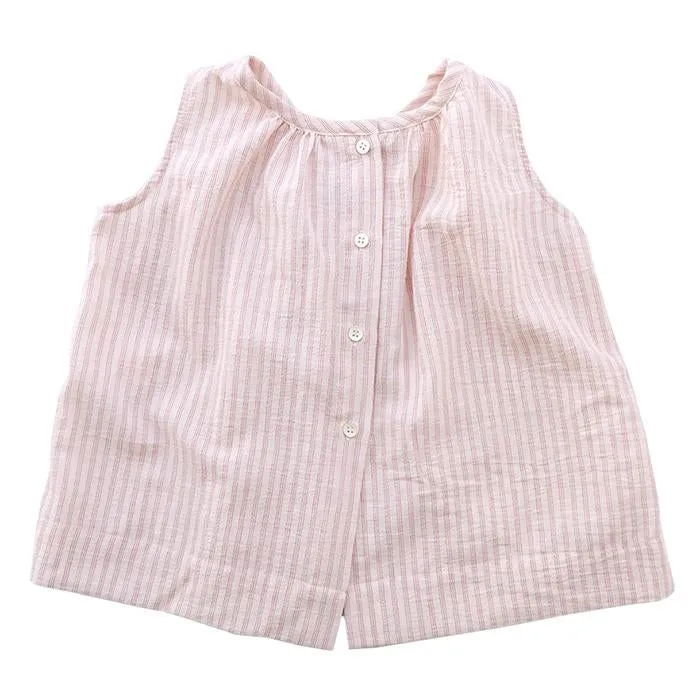 Makié Baby And Child Skylar Sleeveless Blouse Red Pinstripes