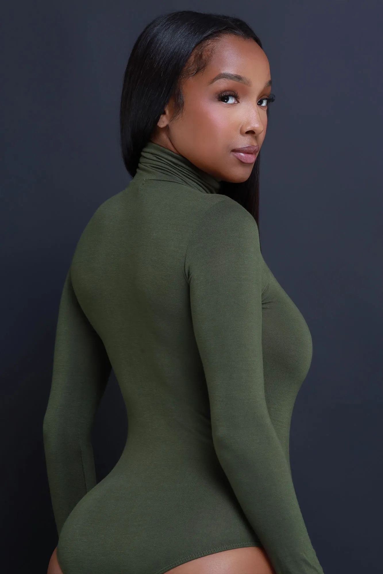 Maneater Turtleneck Bodysuit - Olive