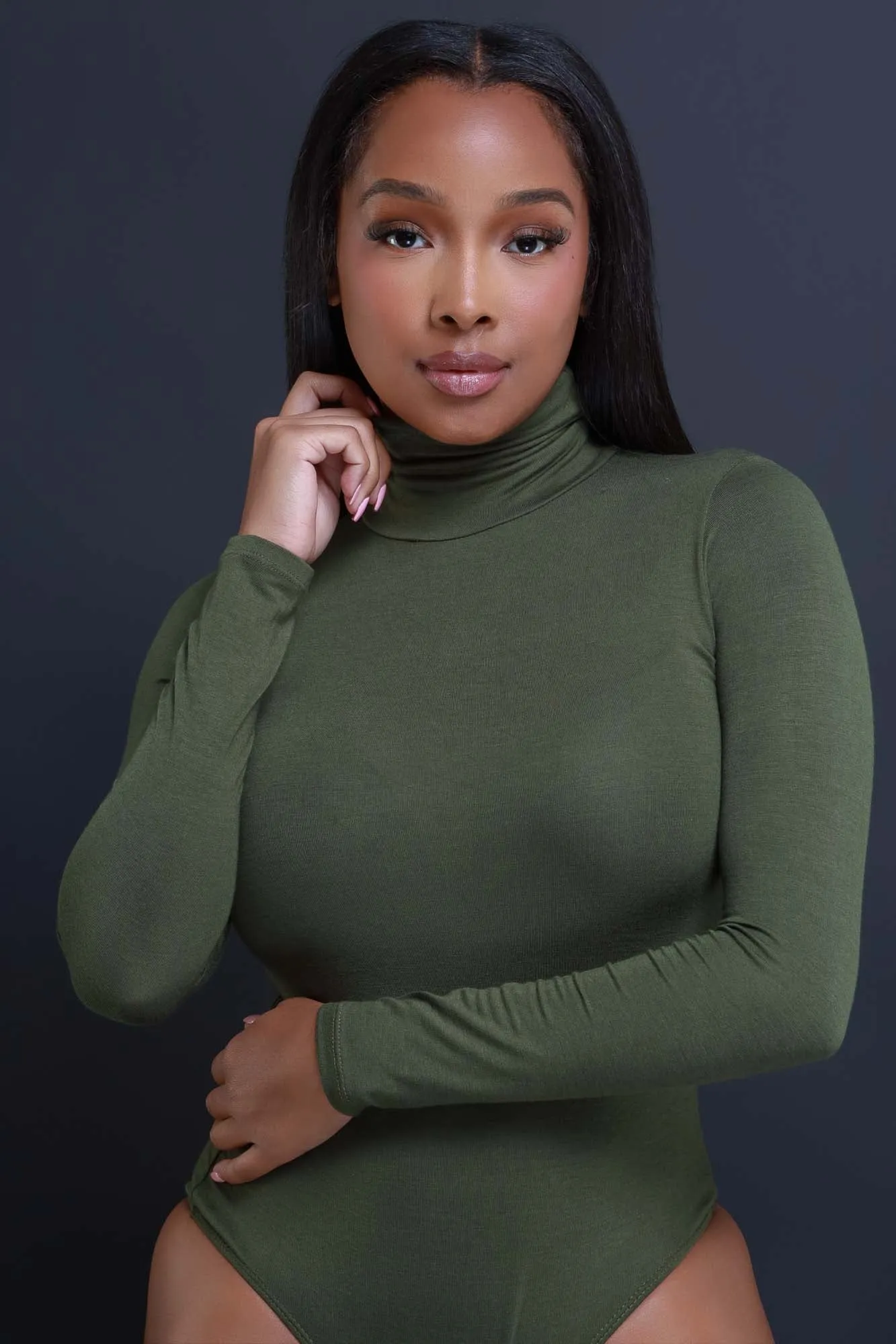 Maneater Turtleneck Bodysuit - Olive