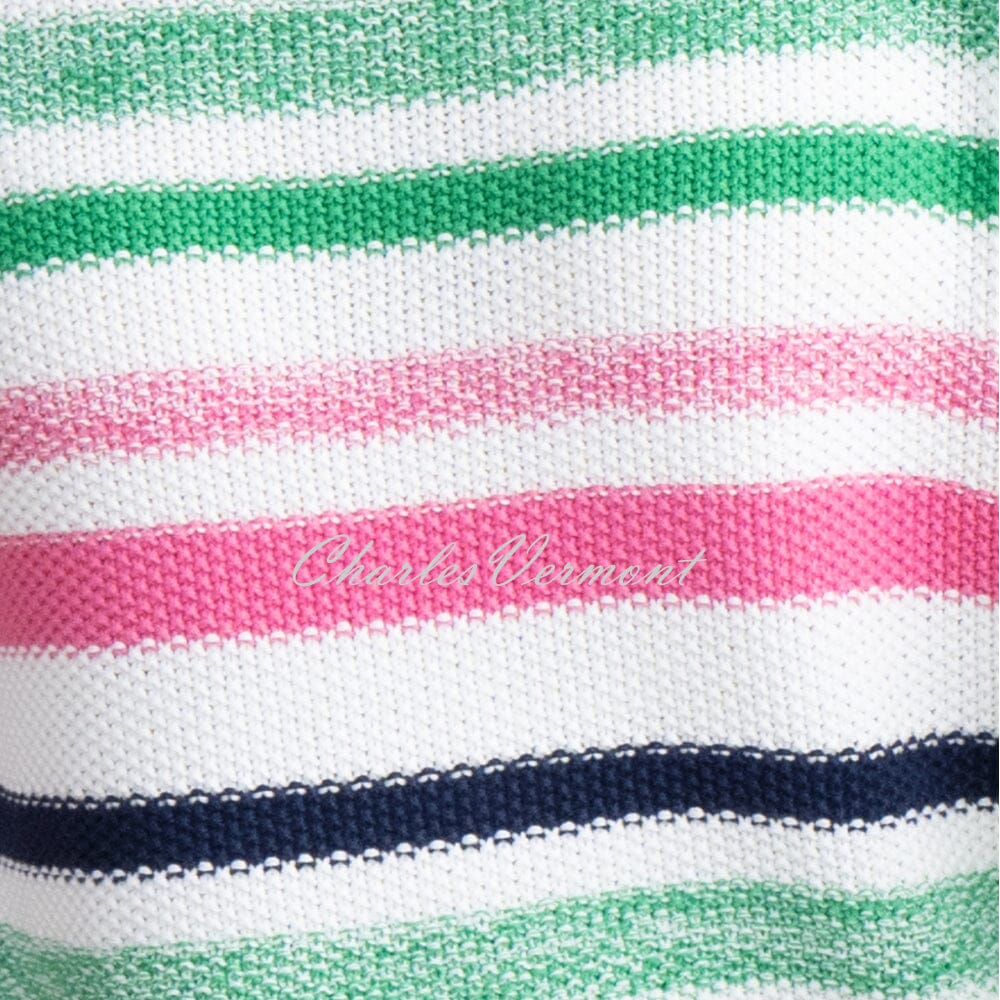 Marble Striped Sweater - Style 6558-194 (White / Pink / Green / Navy)