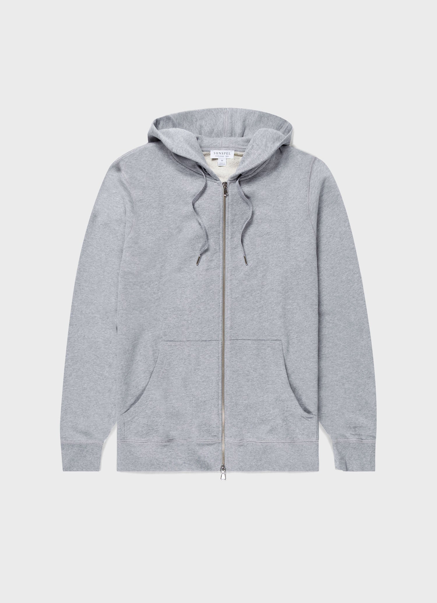 Men's Loopback Zip Hoodie in Grey Melange