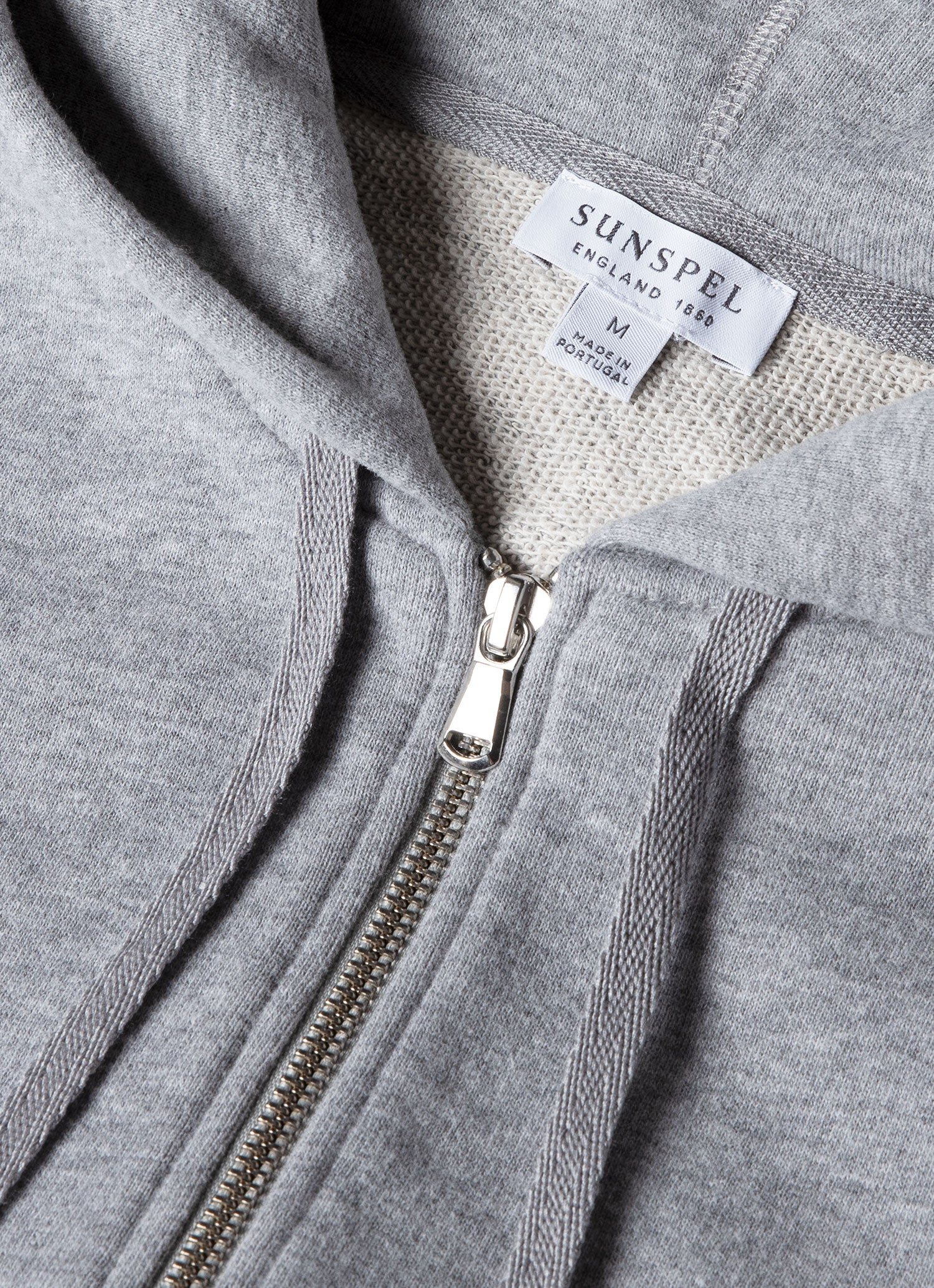 Men's Loopback Zip Hoodie in Grey Melange