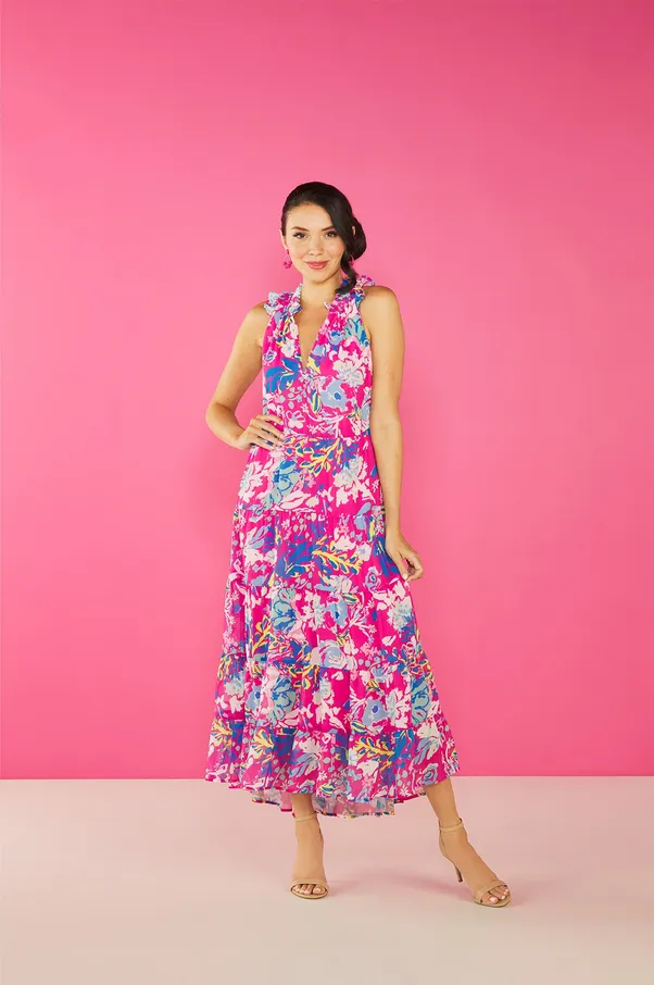 Mudpie Indy Pink Floral Dress