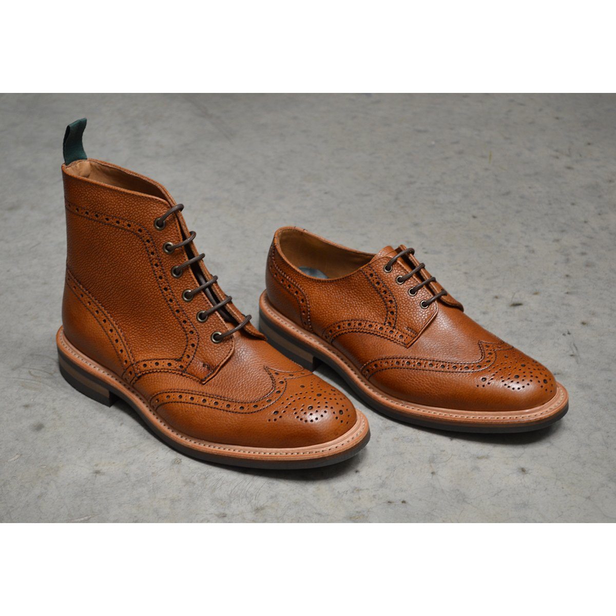 NPS HEATH Brogue Boots -Acorn Grain with Itshide Sole