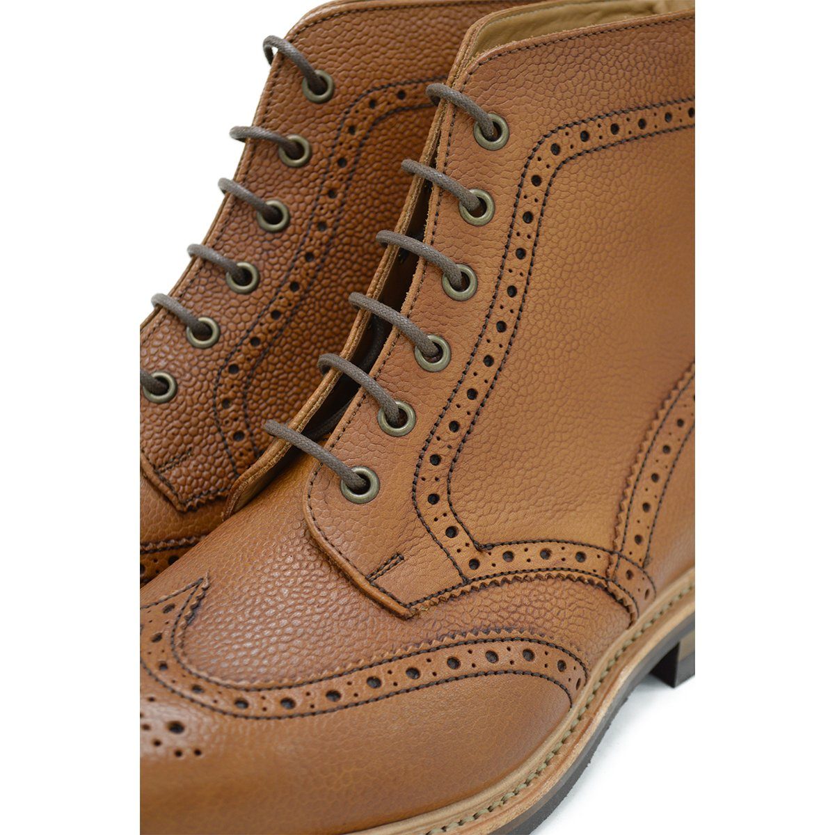 NPS HEATH Brogue Boots -Acorn Grain with Itshide Sole