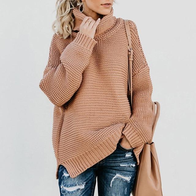 Office Lady Turtleneck Pullover Sweater