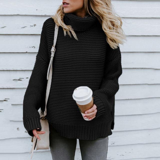 Office Lady Turtleneck Pullover Sweater