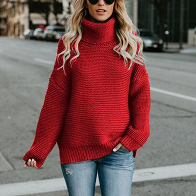 Office Lady Turtleneck Pullover Sweater