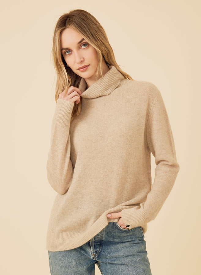 One Grey Day Sloane Cashmere Turtleneck Sweater