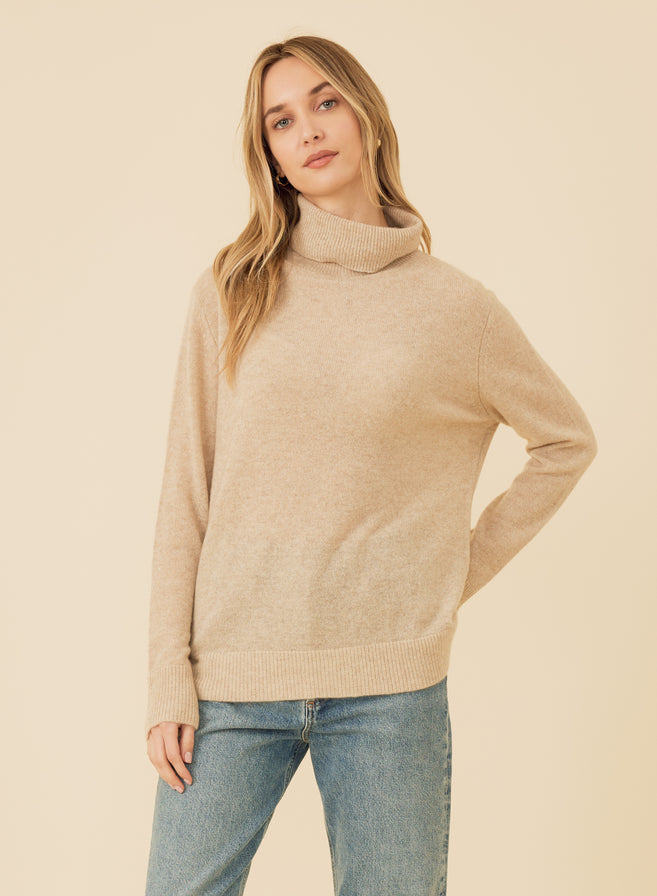 One Grey Day Sloane Cashmere Turtleneck Sweater