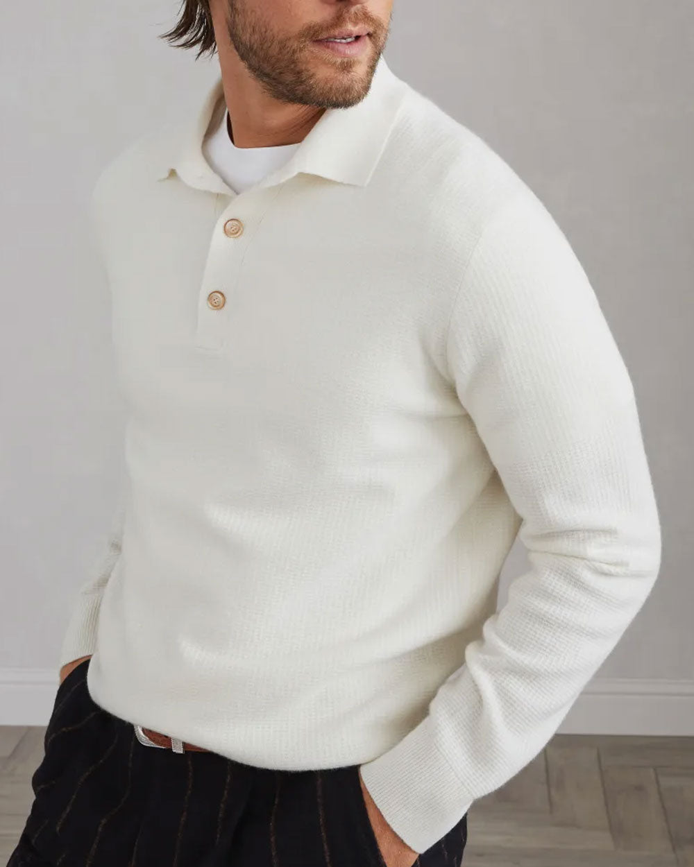 Panama White Cashmere Sweater