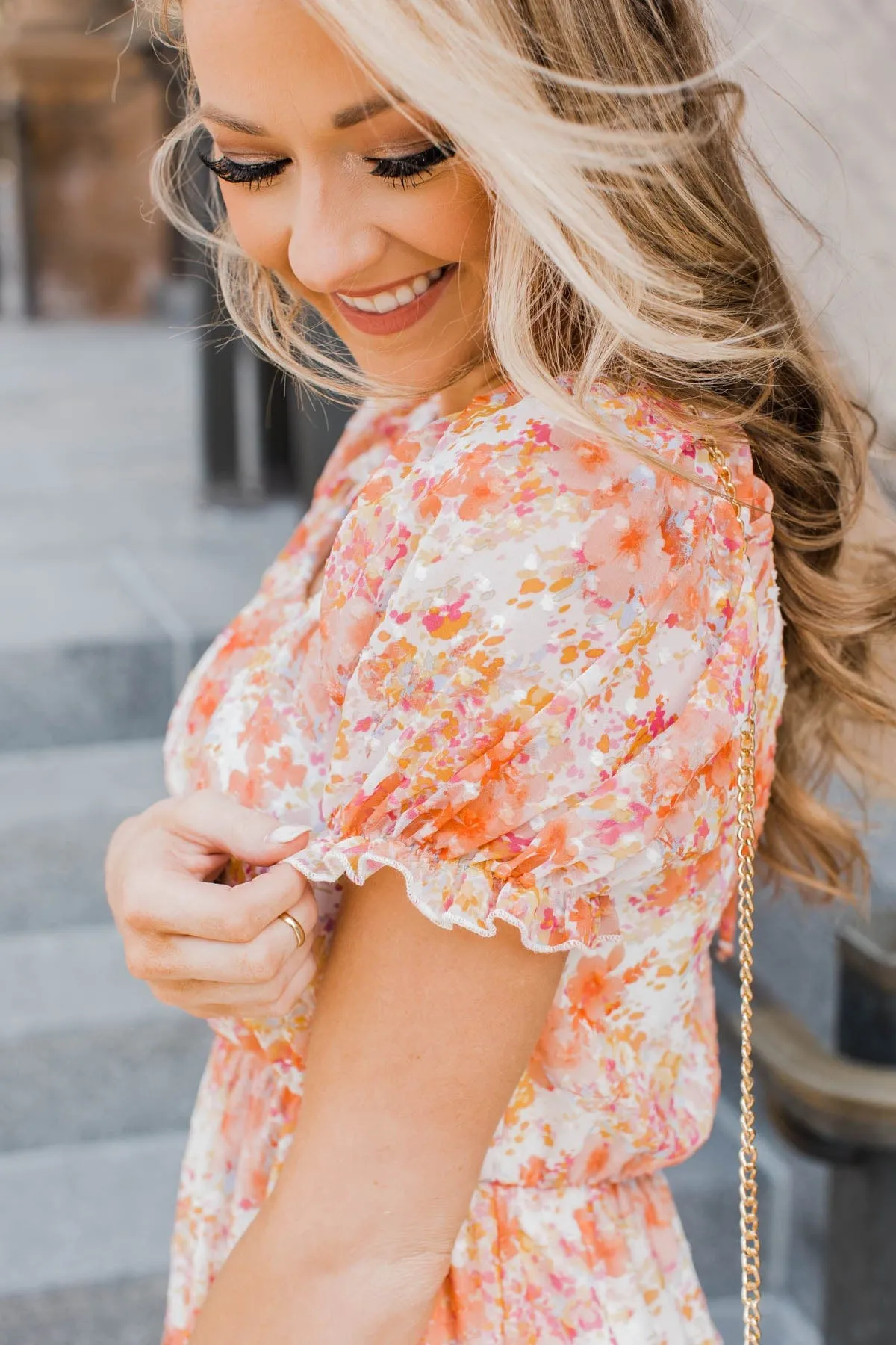 Perfect Pose Floral Dress- Orange