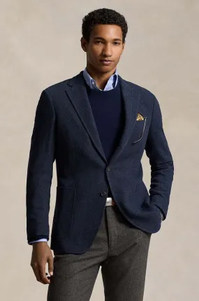 Polo Ralph Lauren blazer Broken Herringbone men's navy blue color 715952597