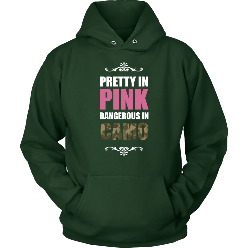 Pretty In Pink Dangerous In Camo Hoodie Sweatshirt