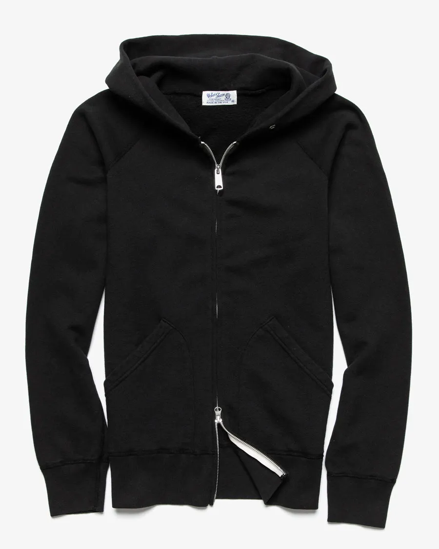 RAGLAN ZIP HOODIE BLACK