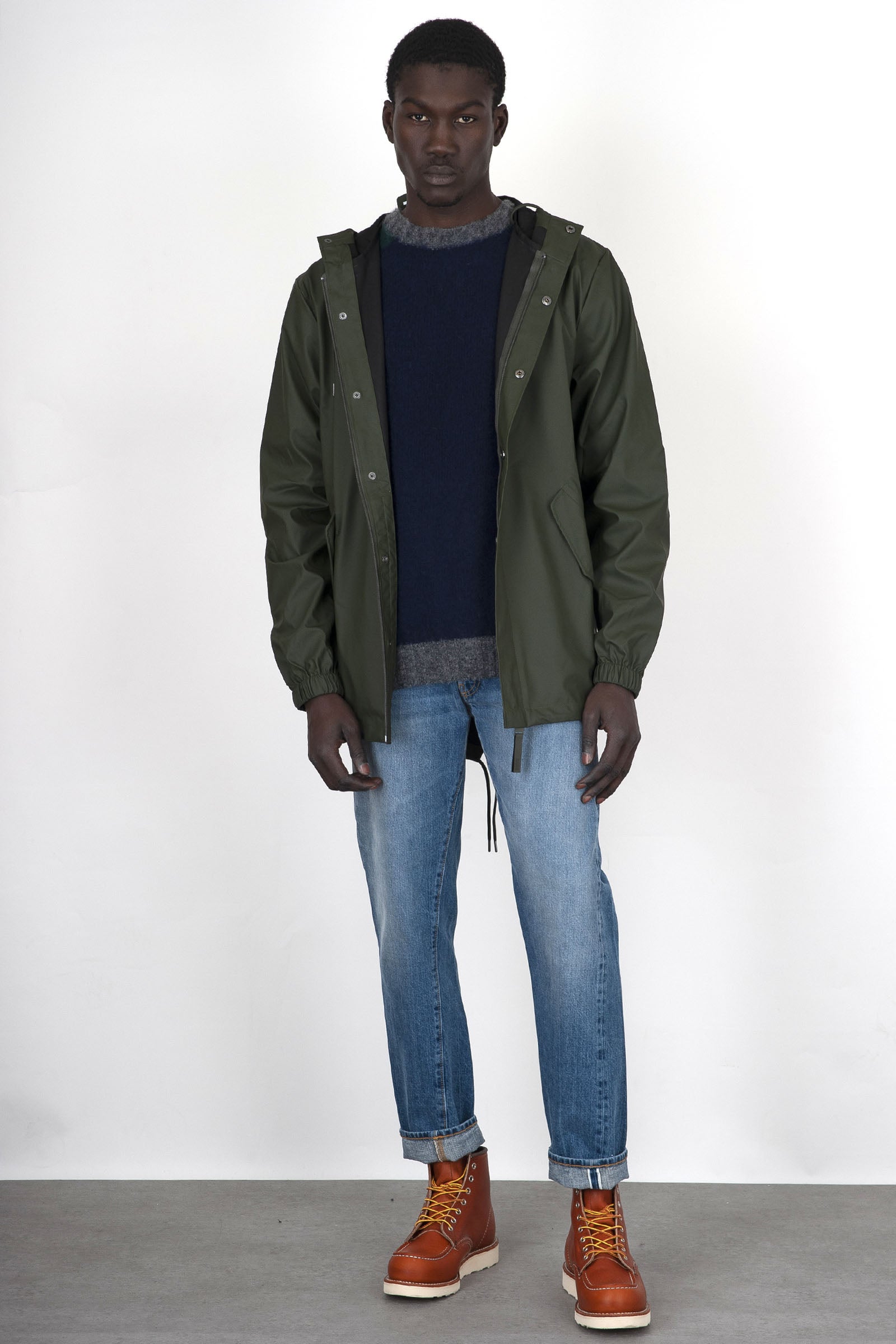 Rains Fishtail Jacket Verde Scuro Uomo